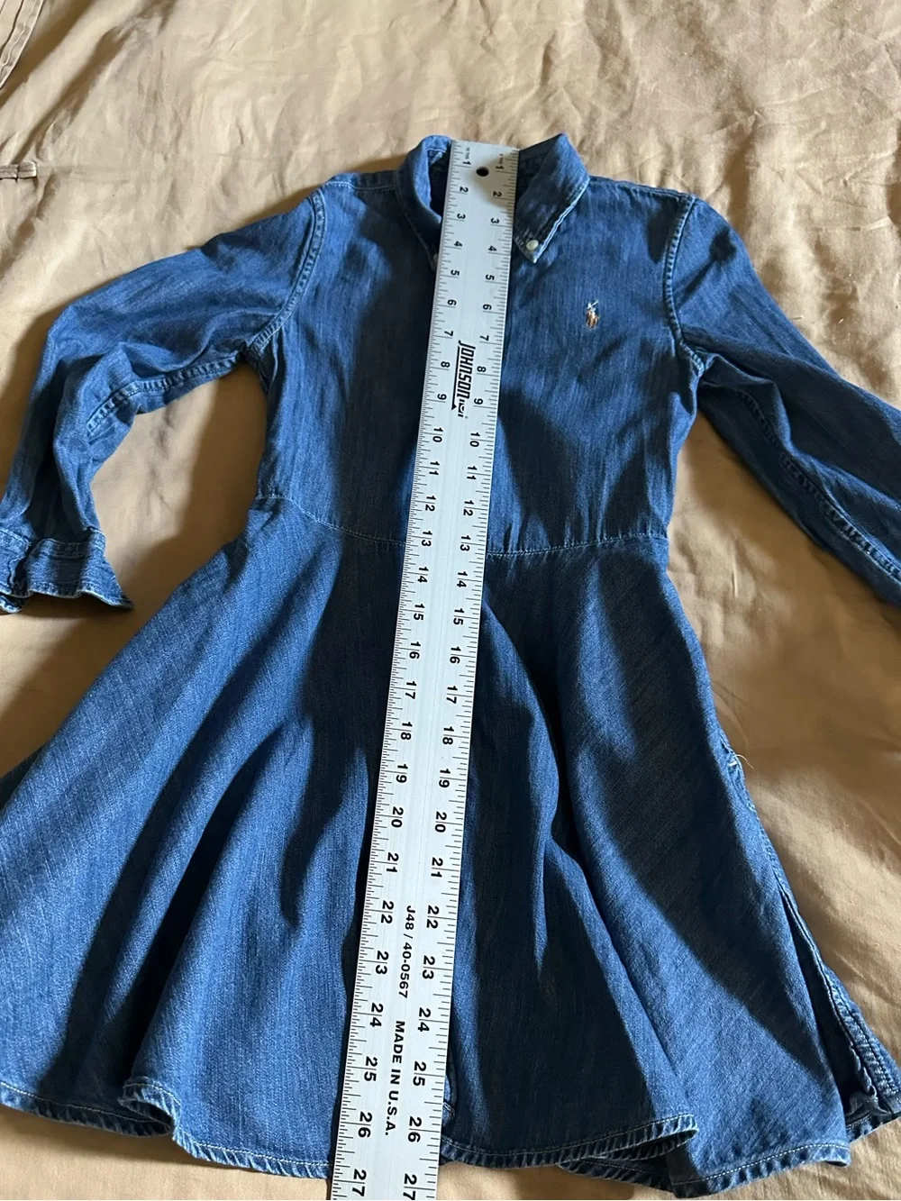 Polo Ralph Lauren Girls' Denim Shirt Dress with Belt Blue size 6X